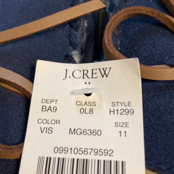 J.Crew Man Moccasin Slippers navy blue brand new with tag size 11 leather upper - Picture 2 of 16